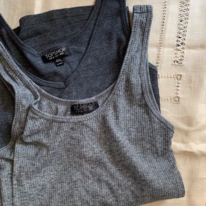 2 Topshop tanks in two shades of gray Size 4/S